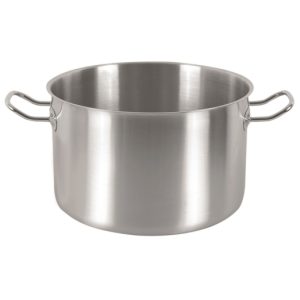 INOX COOKING POT PROFESSIONAL 24Χ10CM induction + gas CR18/NI10