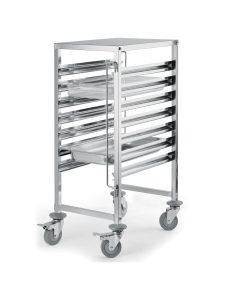 RACK TROLLEY WITH TOP- GN PAN 7x GN1/1 T=0.9mm SS201 38Χ55Χ100cm