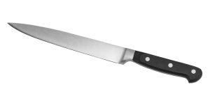 SLICING/MEAT KNIFE  WITH BLACK HANDLE 20cm FORGED STEEL 2.5mm