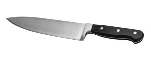 CHEF KNIFE  WITH BLACK HANDLE 20cm FORGED STEEL 2.5mm