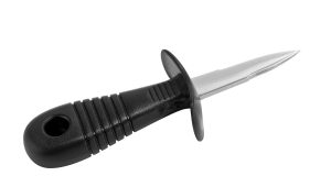 OYSTER KNIFE/OPENER STAINLESS STEEL WITH BLACK PP HANDLE