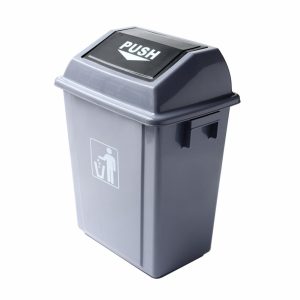 PLASTIC WASTE BIN 40L WITH PUSH COVER  41X27.5X61CM PP