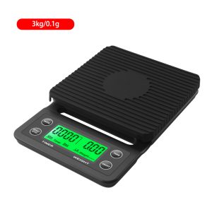 Coffee Electronic Scale With Timer Portable  & cover  High Precision 3kg/0.1g  LCD Electronic Scales