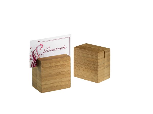 S0076 BAMBOO ΘΗΚΗ Number Holder ΓΙΑ ΚΑΡΤΕΣ 6x4x6cm 6τεμ. LEONE