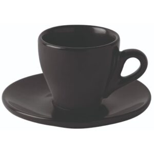 ESPRESSO PLATE BLACK MAT TAPERED 12CM