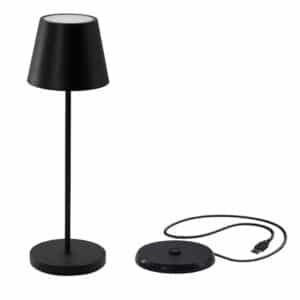 SONORA ISABELLA BLACK Επαναφορτιζόμενο επιτραπέζιο φωτιστικό LED με ασύρματη φόρτιση, 2.3W