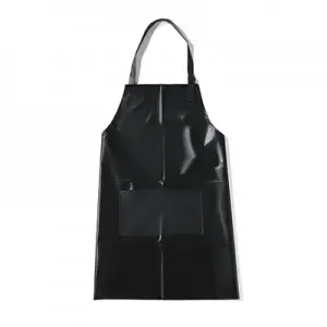 WATERPROOF SILK BAR APRON-BLACK 70X60 PVC/POLYESTER