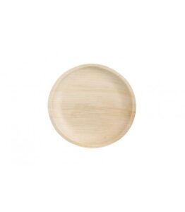 ROUND WOODEN PLATE D26CM. DISPOSABLE 100PCS. COCKTAIL & APPETIZER PLATES