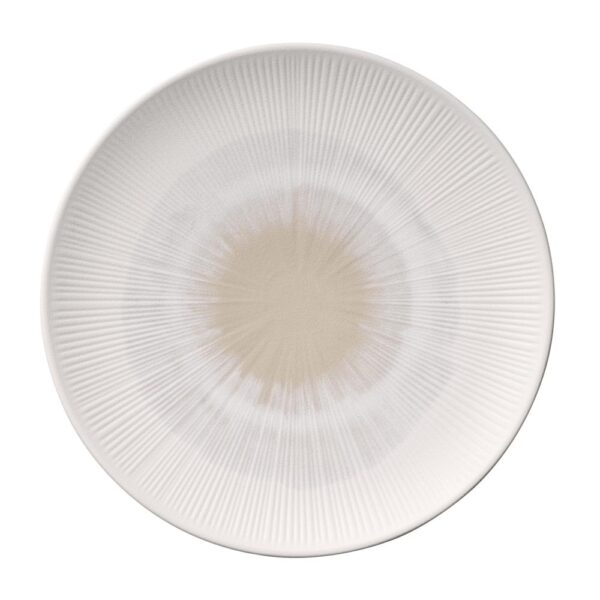 "BLUSH" PLATE WHITE/BEIGE melamine Φ42CM. APS GERMANY - Image 2