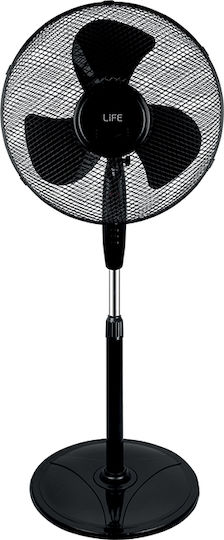 LIFE Επιδαπέδιος ανεμιστήρας με ορθοστατη BLACK 40W OSTRO