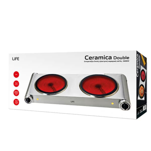 CERAMICA Double ELECTRIC CERAMIC HOT PLATE SS 220-240V~, 50/60Hz 2400WLIFE - Image 3